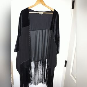 Free People Velvet Dreams Fringe Kimono